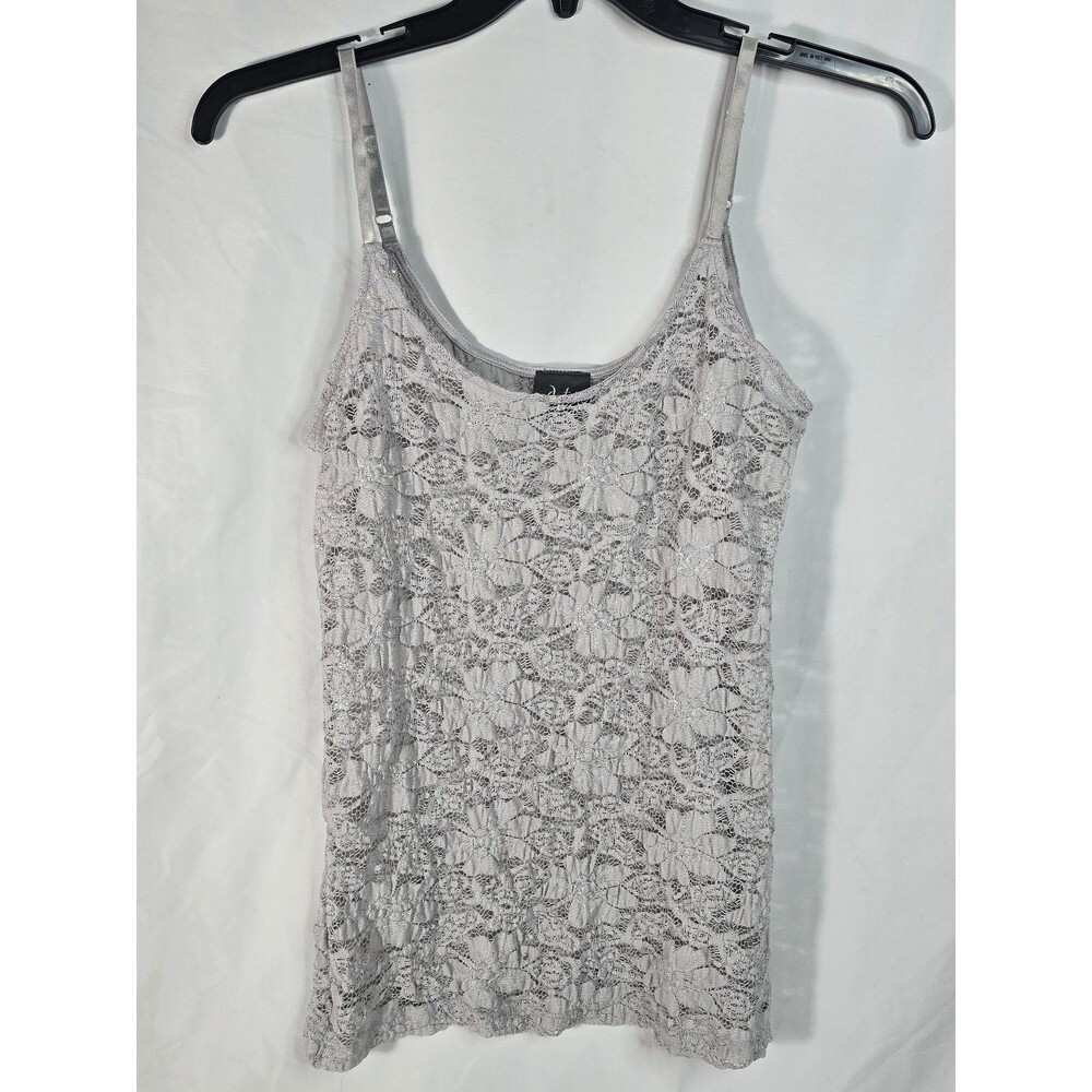 Vintage Dots Gray Floral Lace Cami Top - Y2K Whimsygoth Grunge